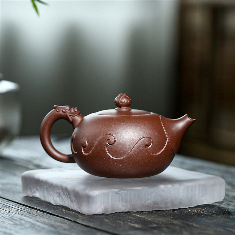 蕙韵 『如意龙』宜兴紫砂壶 原矿紫砂家用潮汕小容量工夫茶具茶壶 320ml