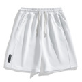 男士短裤潮牌运动休闲裤子夏季仿棉菠萝布纯色宽松五分裤 白色 L