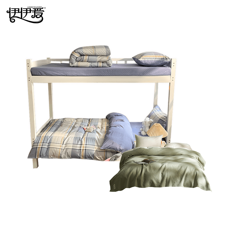 伊伊爱 全棉三件套+亚麻多功能毛毯礼包