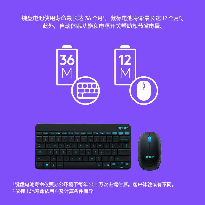 罗技(Logitech) MK245 Nano无线键鼠套装办公键鼠笔记本电脑键盘便携迷你紧凑设计 黑色图片