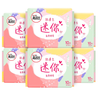 高洁丝超透气棉柔迷你直条卫生巾组合日用190mm 10片*6包姨妈巾