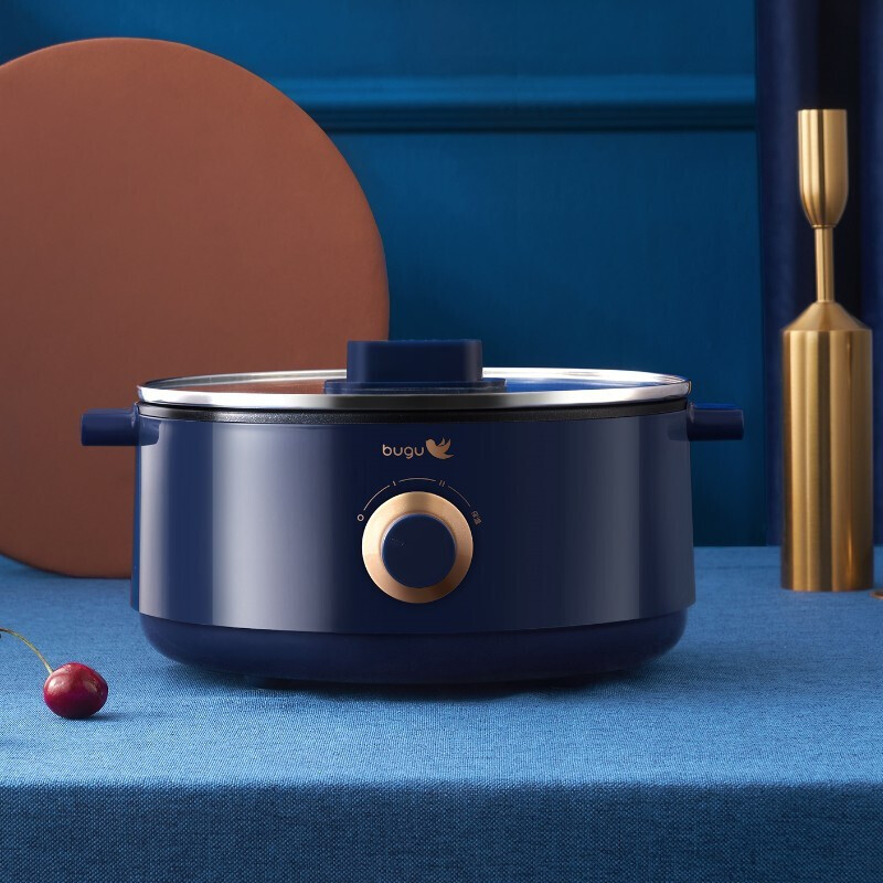 美的(Midea) 电火锅BG-H6 多功能不粘一体2L电炒电热电煮锅料理蒸锅