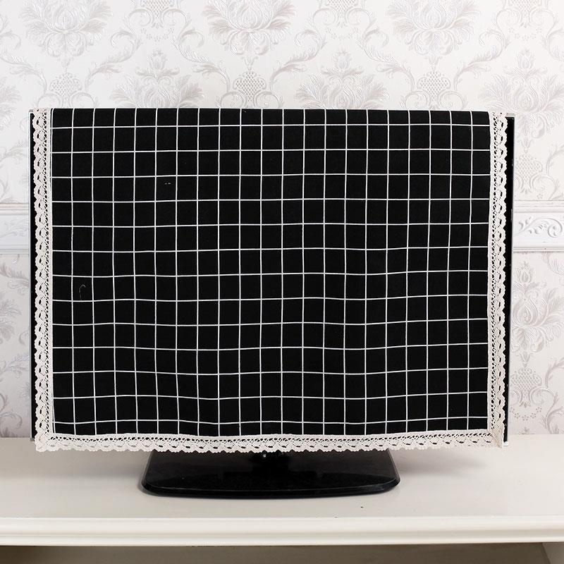 灰色灰方格 25-27寸(70*70cm) 挂式液晶55英寸电视机罩防尘布50曲面盖巾布艺65寸欧式电视机套