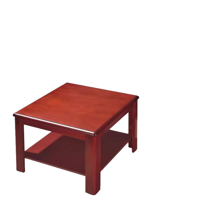 红木色双层方茶几60*60(限烟台地区配送)