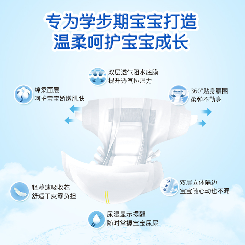 南极人(NanJiren)铂金装拉拉裤/一体裤L92片(9-13KG)大号超薄透气XL XXL男女宝宝通用尿不湿XXXL