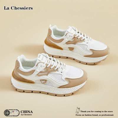 La Chessiers阿甘鞋女鞋春秋新款跑步透气鞋轻便休闲百搭运动休闲鞋 绿色 37码