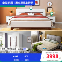 121802床+121802衣柜+121802梳妆台凳 1.5米床+床头柜*1+105001床垫+四门衣柜