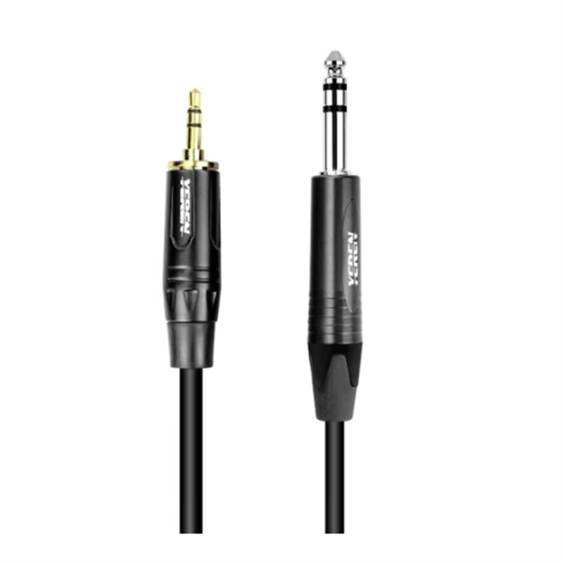 也仁 大三芯6.35转3.5mm音频线 公对公连接线 立体声双声道手机电脑调音台3米高清大图