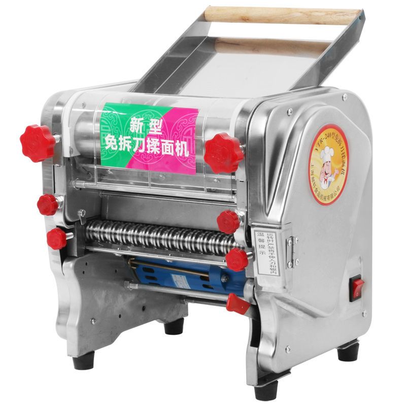 家用电动小型不锈钢压面机商用擀面包子饺子皮多功能面条机揉面机|升级200不锈钢拆刀款+不锈钢面棍