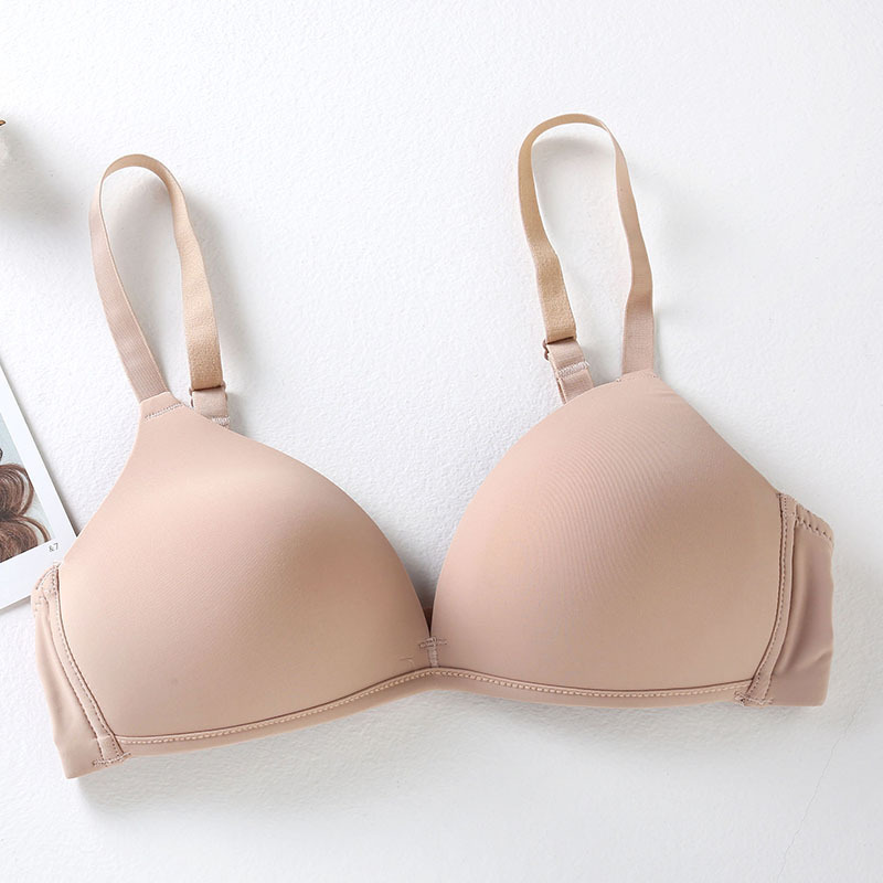 suntek无钢圈少女文胸 90a纯色光面无痕学生胸罩 薄款三角杯95b大码