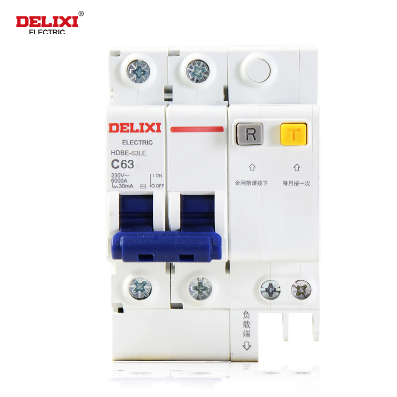 德力西 空气开关 2P63A漏电断路器 家用漏保空开 HDBE-32LE C-63 2P(单位:台)