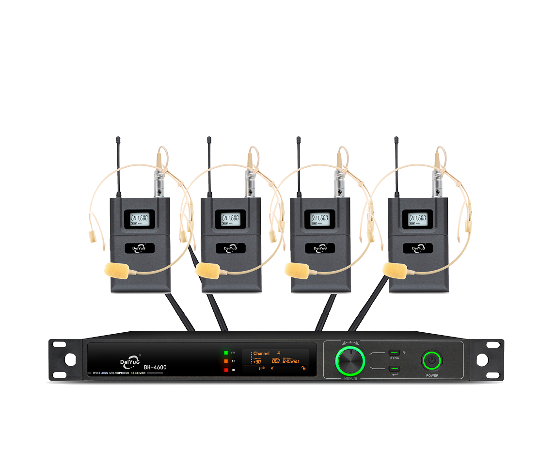 DEIYUS会议话筒真分集一拖四无线头戴麦克风BH-4600高清大图