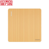 【官方旗舰店】德力西86型PC材质插座香槟金3D拉丝大板 1键一开单联 单控开关家用金色面板