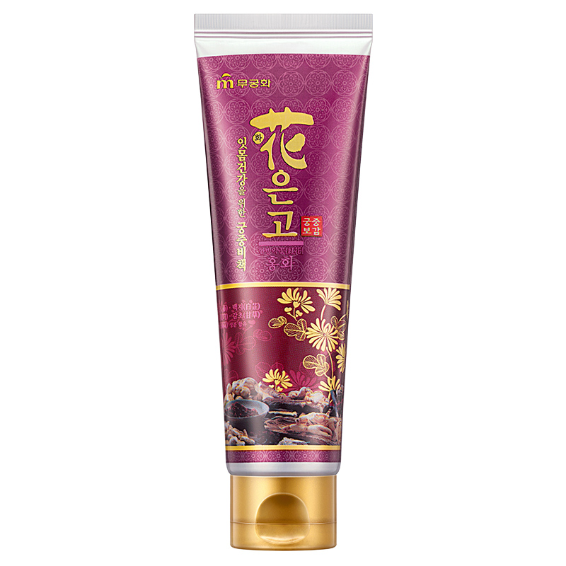 韩国进口芜琼花红花牙膏110g 减少牙龈出血上火降火去渍清新口气