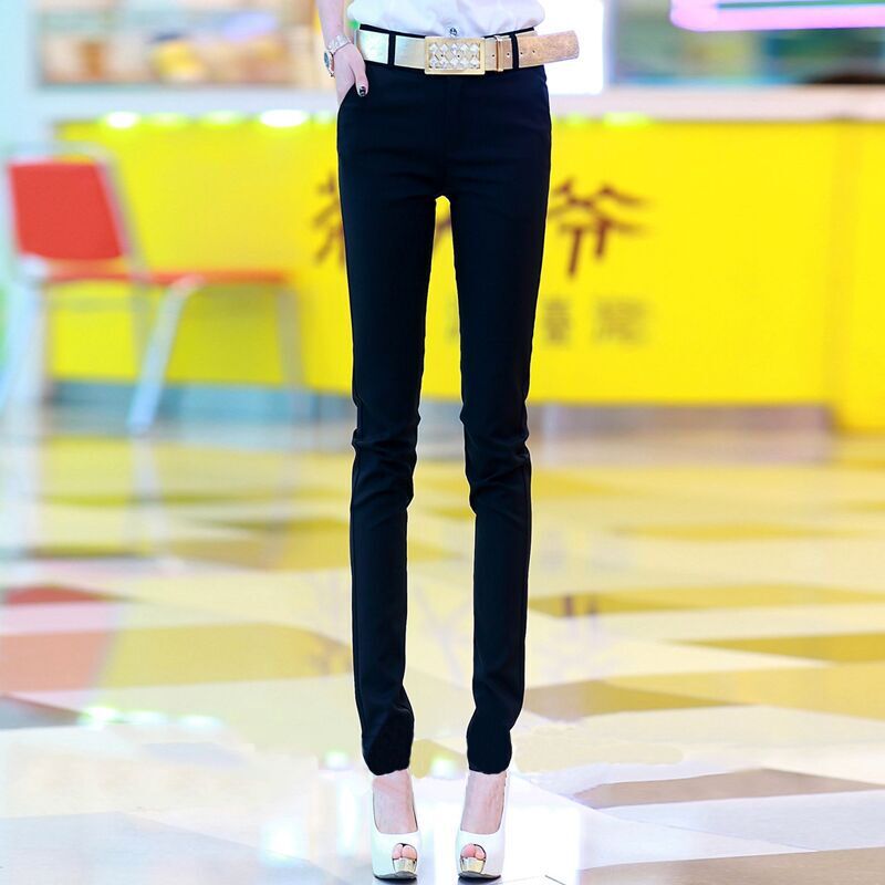 高腰休闲裤女夏装新款女士职业西装裤修身显瘦小脚裤西裤直筒裤潮