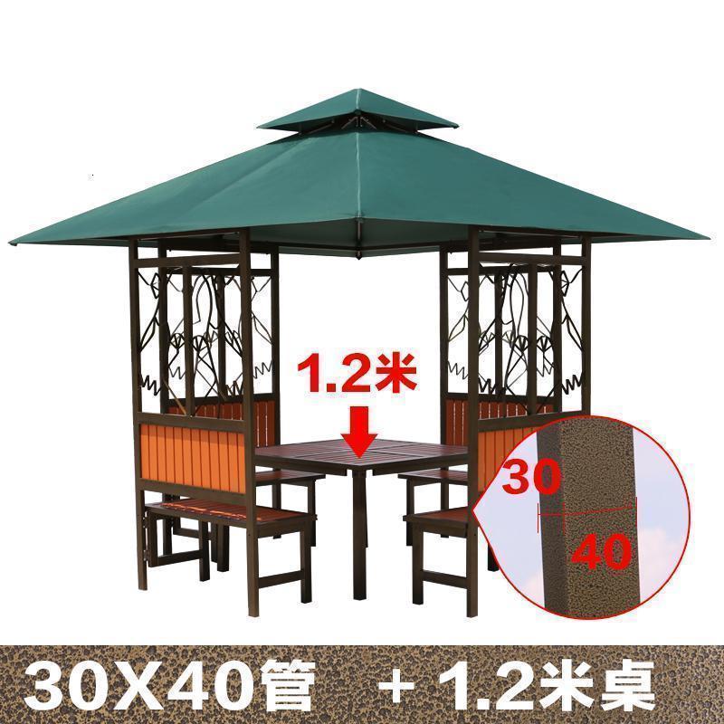 森美人户外凉亭庭院小木屋花鸟帐篷农庄茶水亭别墅亭子防腐木凉亭组装 加厚款30*40管（含1.2米桌）