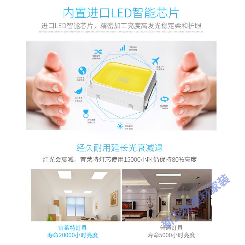 苏宁放心购 led厨房灯30X30平板灯300*300嵌入式led灯厨卫灯卫生间集成吊顶灯高清大图