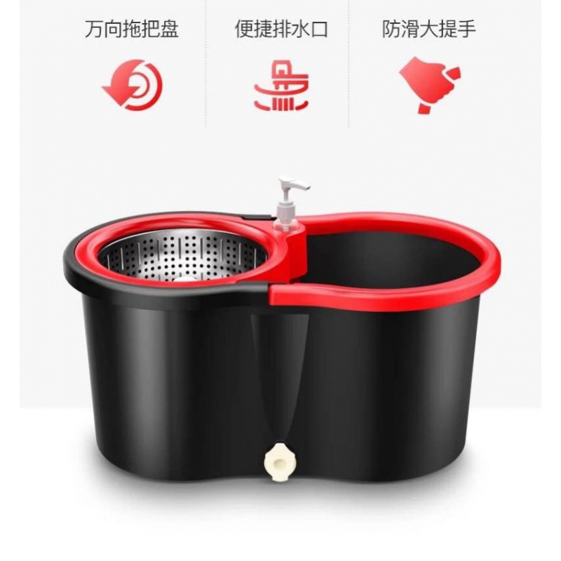家用免手洗拖把懒人旋转拖把通用桶墩布桶拖地桶拖布桶2/5个拖头高清大图