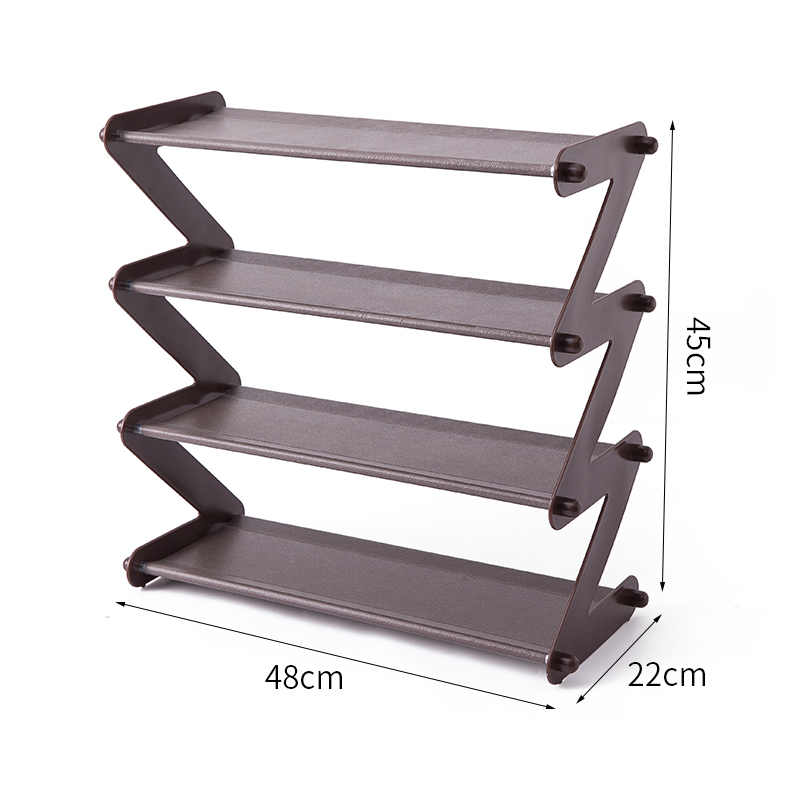 鞋架简易家用口宿舍女鞋柜收纳经济型防尘多层组装小鞋架子 Z型布艺深灰