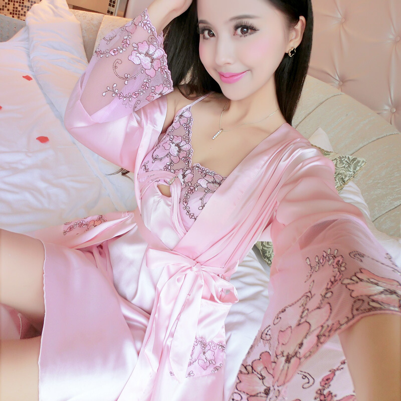 性感睡衣女人春夏秋季抹胸带睡裙韩版两件套装薄款大码家居服