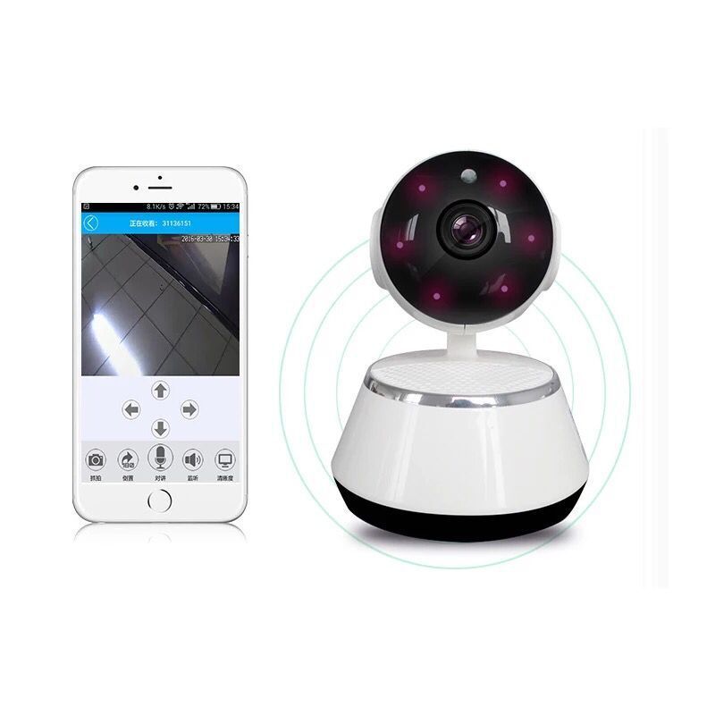 无线网络摄像头监控器套装家用手机远程wifi室内高清夜视探头 无内存