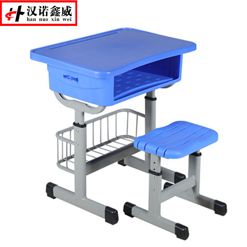 汉诺鑫威中小学生培训补习班学习桌学校写字桌套管升降塑钢课桌椅高清大图