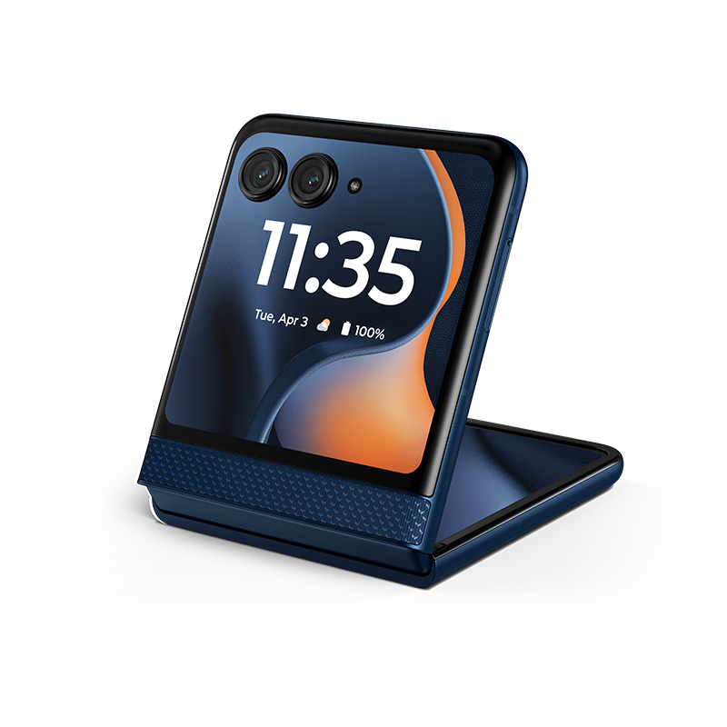 摩托罗拉 联想moto razr 60 第六代折叠屏 60万次折叠认证 康宁防护 湿手触控 12+256 午夜苍蓝高清大图