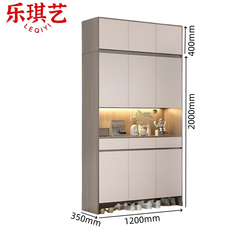 乐琪艺 玄关柜(含顶柜)120*35*240cm 套高清大图