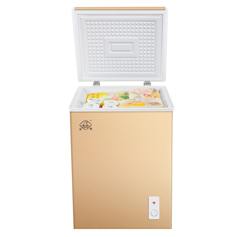 冰熊62升金色冷藏冷冻转换家用商用节能小冰柜迷你卧式一级能耗小型变