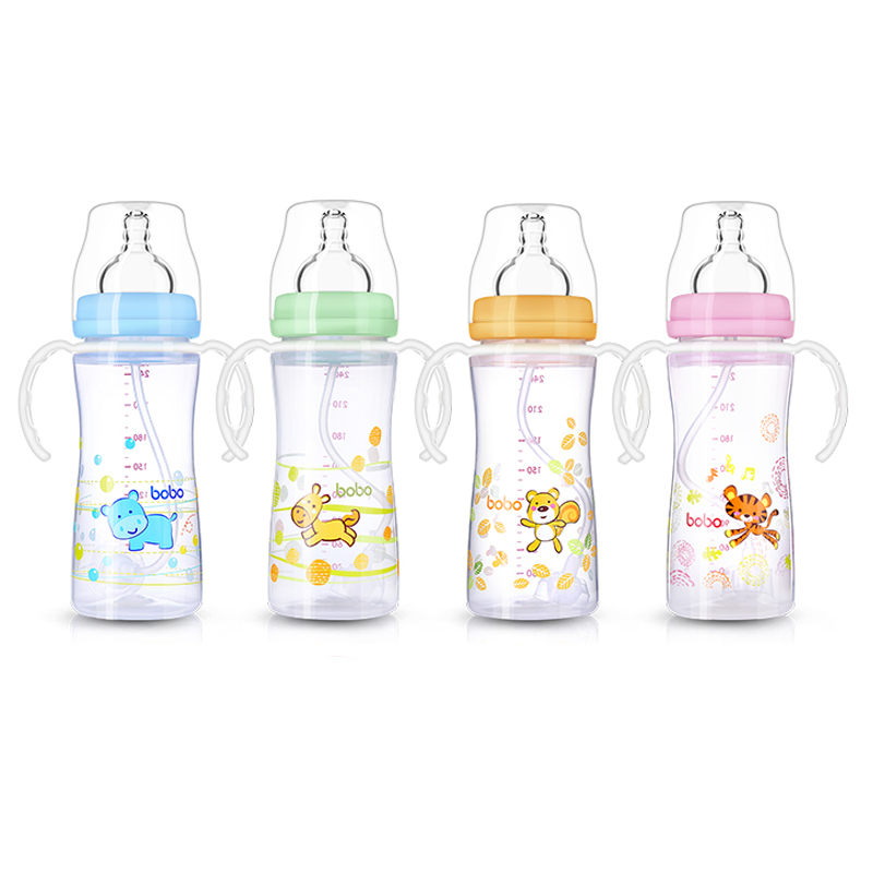 乐儿宝(bobo)婴幼儿PP宽口径奶瓶260ML(绿色)适用年龄12月以上
