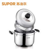 苏泊尔SUPOR 蒸滋味蒸煮多用锅SZ22S1 双层 蒸锅 304不锈钢 通用 锅底