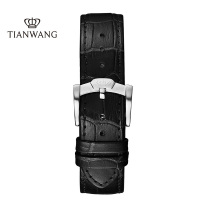 天王表时尚男士皮带5844表带5844皮带系列配件20MM 手表皮带 20mm 黑皮带