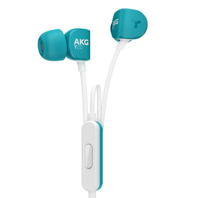 AKG Y20U 立体声入耳式耳机 音乐耳麦 手机耳机 通用线控一键兼容 带麦可通话 蓝色