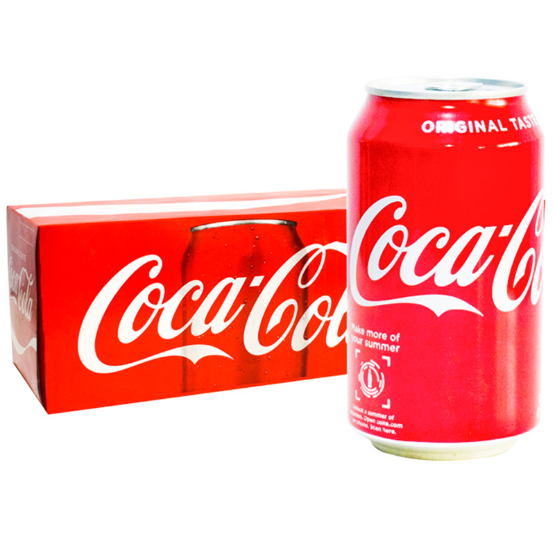 [美国经典原版]可口可乐(CocaCola)碳酸饮料原味 355mlx12罐/箱 汽水 听装可乐 碳酸饮料 美国进口