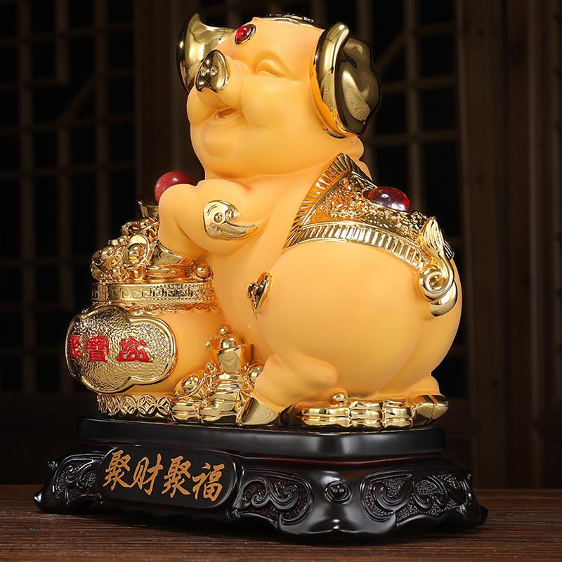 美帮汇金猪摆件客厅装饰品创意工艺品生肖猪年物高清大图