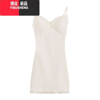 YIBUSHENG蕾丝边吊带包臀短裙性感辣妹姐姐裙显瘦打底连衣裙女内搭季新款