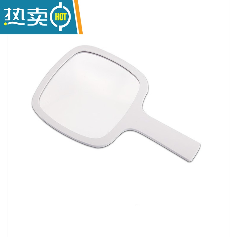 敬平美容院纹绣便携带随身化妆镜黑白色手持手拿手柄镜子亚克力材质 白色