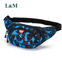 L&M腰包男手机包钱包多功能男士腰包 几何蓝