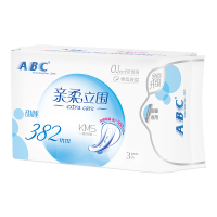 ABC卫生巾夜用甜睡系列 亲柔立围轻透薄棉柔382mm*3片*6包