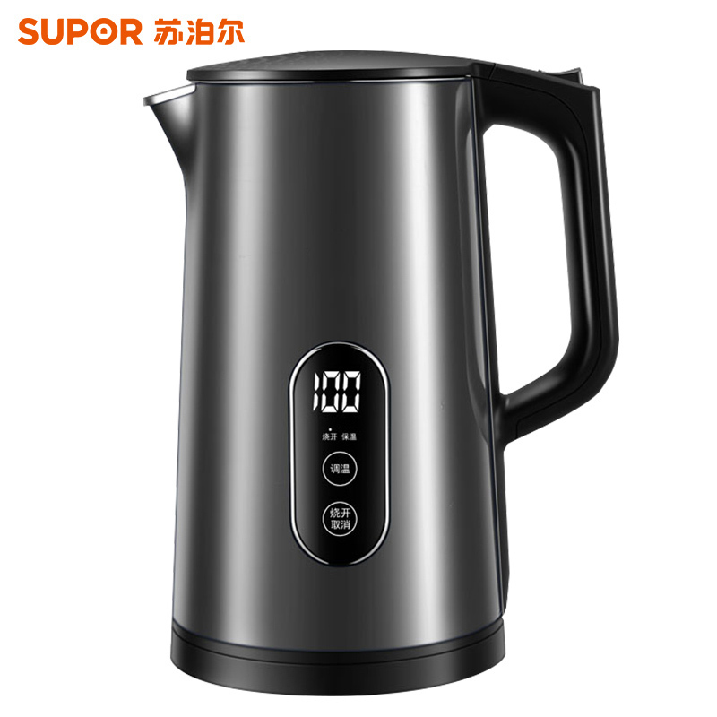 苏泊尔(SUPOR)低音显影电热烧水壶彩钢全自动家用保温开水大容量不锈钢烧水壶SW-17J63A