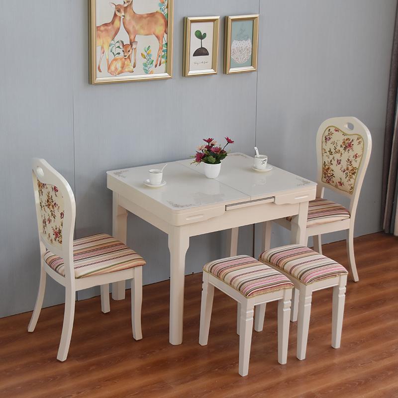 BONJEAN抽拉可伸缩餐桌椅组合现代简约小户型家用多功能折叠餐桌吃饭桌子高清大图