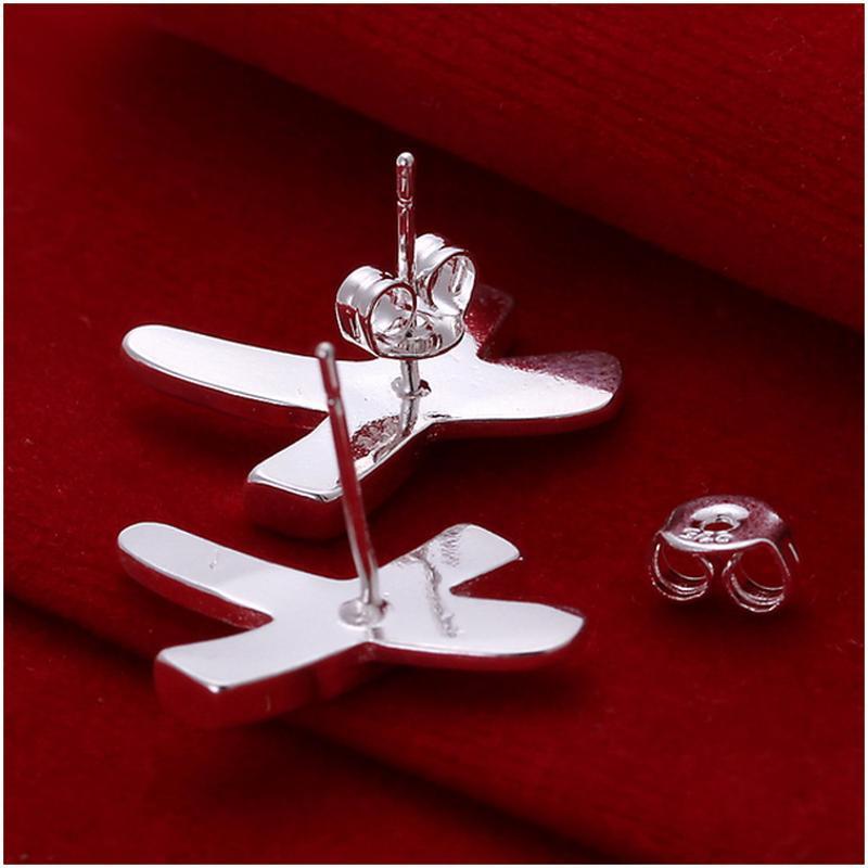 E019 Women silver plated earring 镀925纯银耳环时尚创意耳钉女