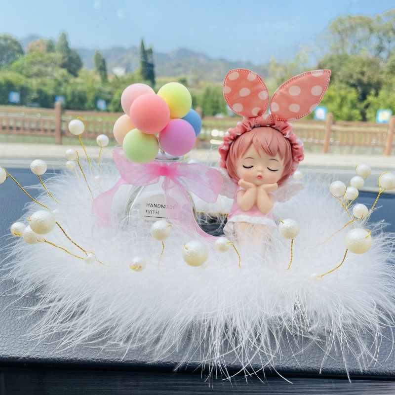 粉安妮粉点 送挪车贴+纳米无痕贴 创意车内饰品摆件可爱安妮天使汽车装饰车载香水漂亮车上用品女士