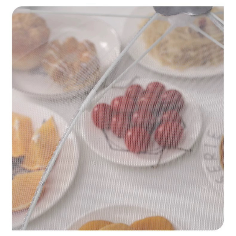 柳然饭菜遮菜罩防苍蝇饭菜食物罩子可折叠50*70cm 银灰色