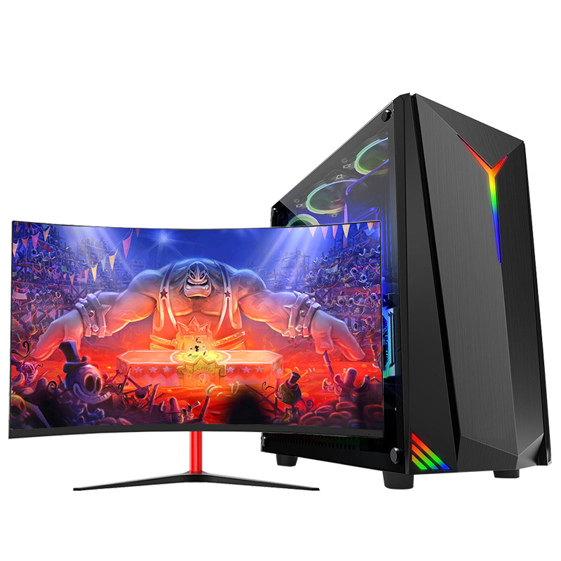 世纪之星 i7级六核E5 2620/AMD Radein游戏独显/8G内存/256G固态+500G机械盘 家用办公商务 游戏电脑 台式机 组装电脑 台式电脑 电脑主机+27英寸全套