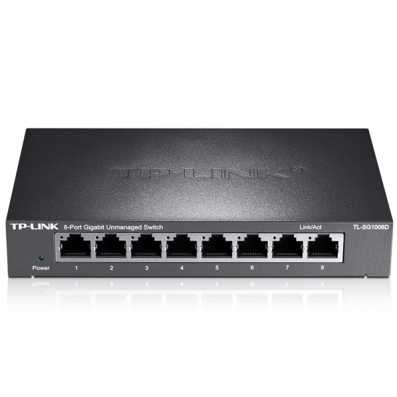 TP-LINK 8口千兆交换机 TL-SG1008D 监控网络网线分线器 分流器 金属机身