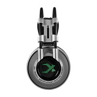 西伯利亚 K9 电竞游戏耳机头戴式usb7.1声道重低音七彩发光电脑耳麦绝地求生吃鸡 铁灰色
