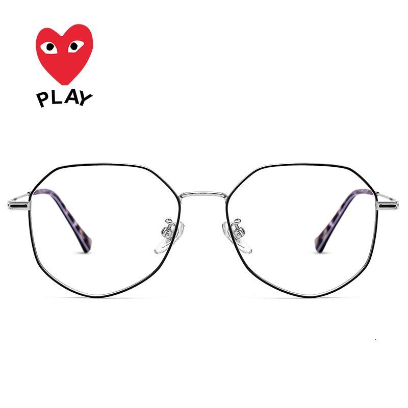 川久保玲2020新款超轻钛架眼镜框男多边形金属光学眼镜女近视近视镜