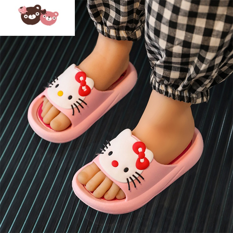 绿彩虹光女童拖鞋儿童室内家居童鞋卡通小女孩女宝宝访华软底洗澡凉拖