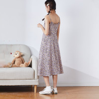 [1.5折价55元]唐狮夏季连衣裙女中长款韩版碎花吊带连衣裙时尚裙子潮